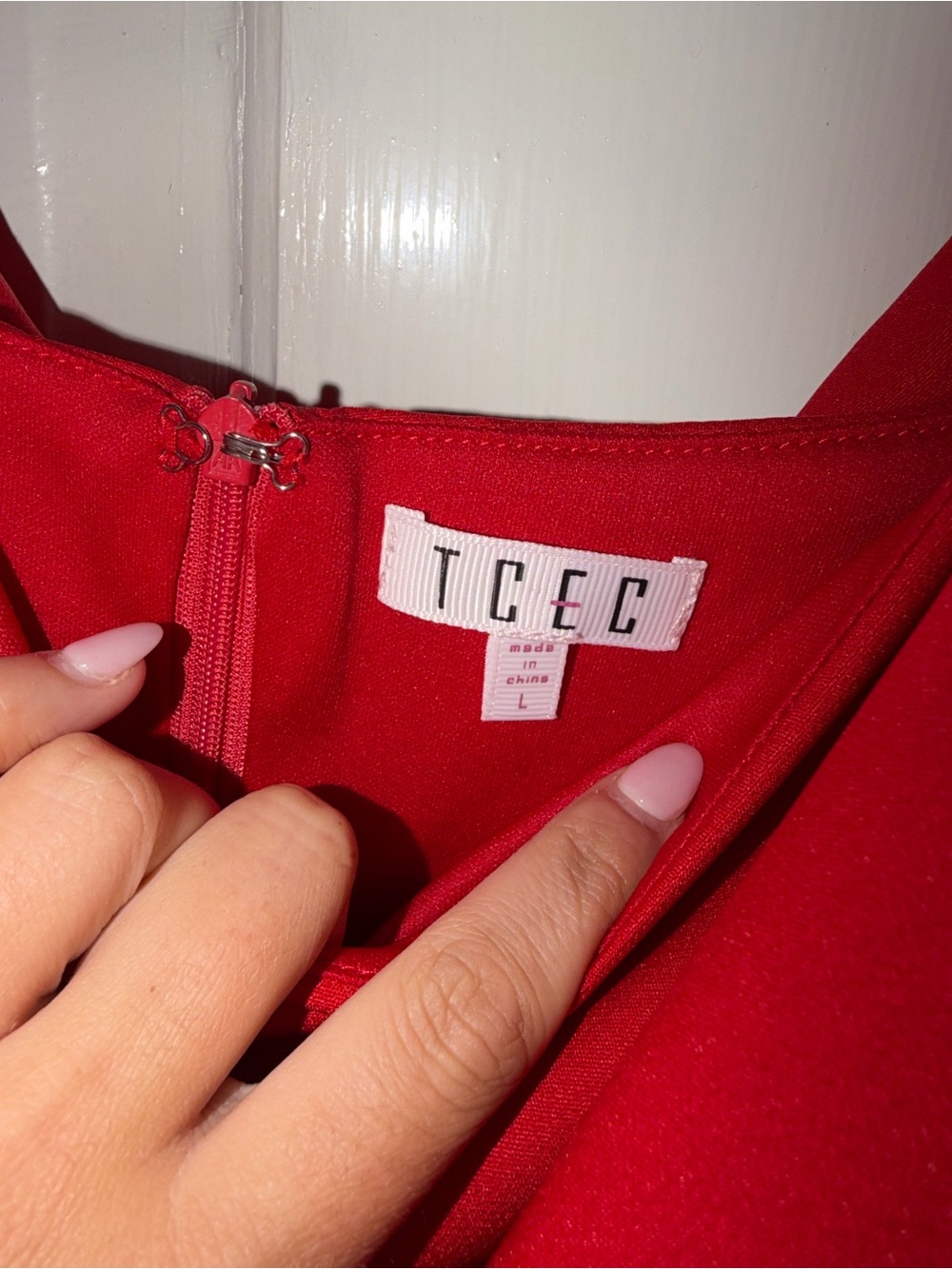 TCEC Red Ruffle Sleeve Mini Dress - Picture 3 of 4